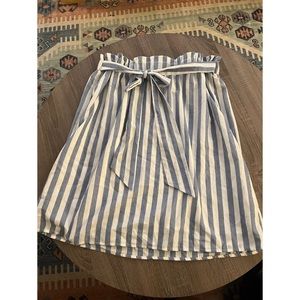 Blue and white knee length skirt